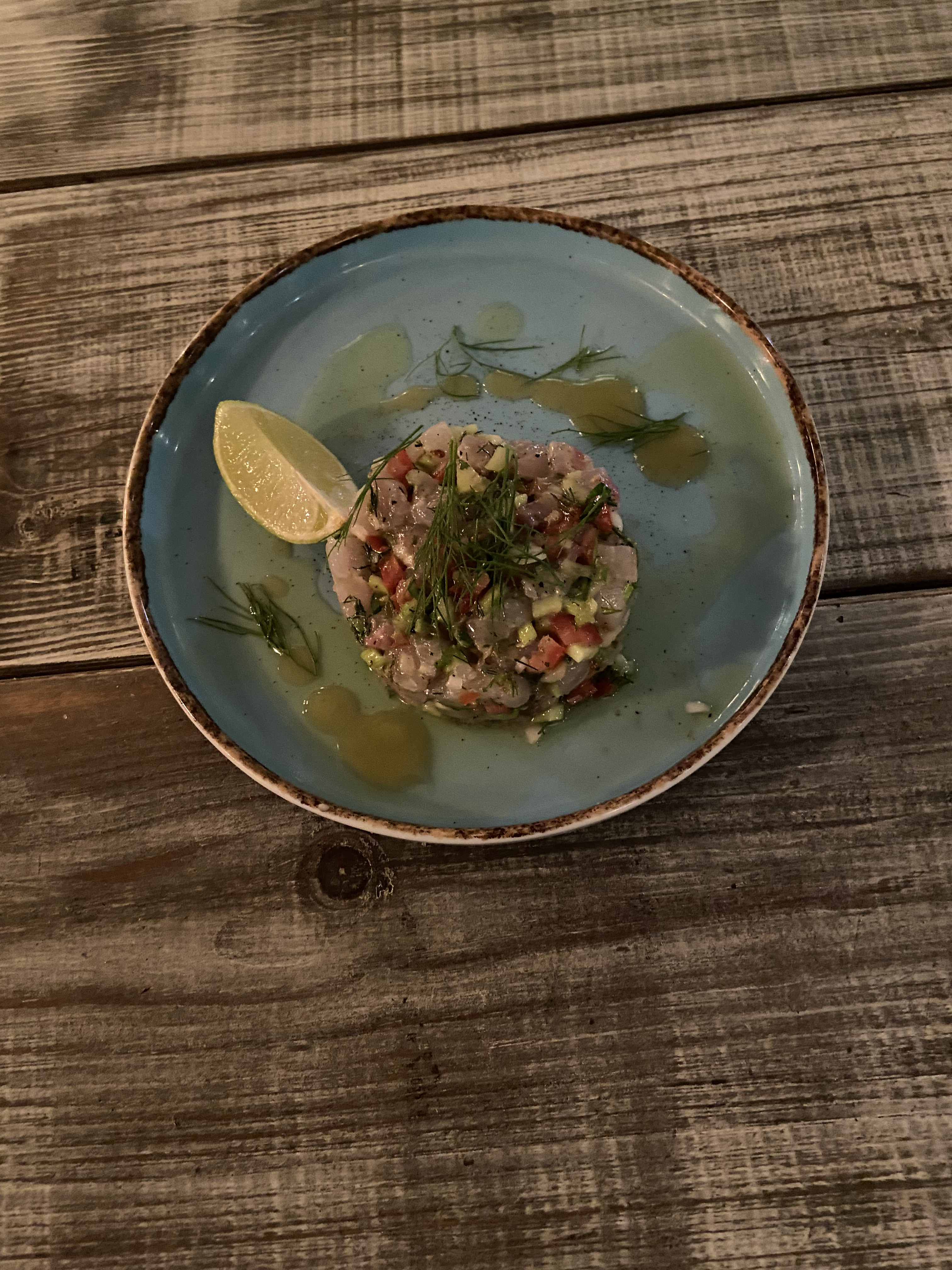 Fish tartare at Anthos
